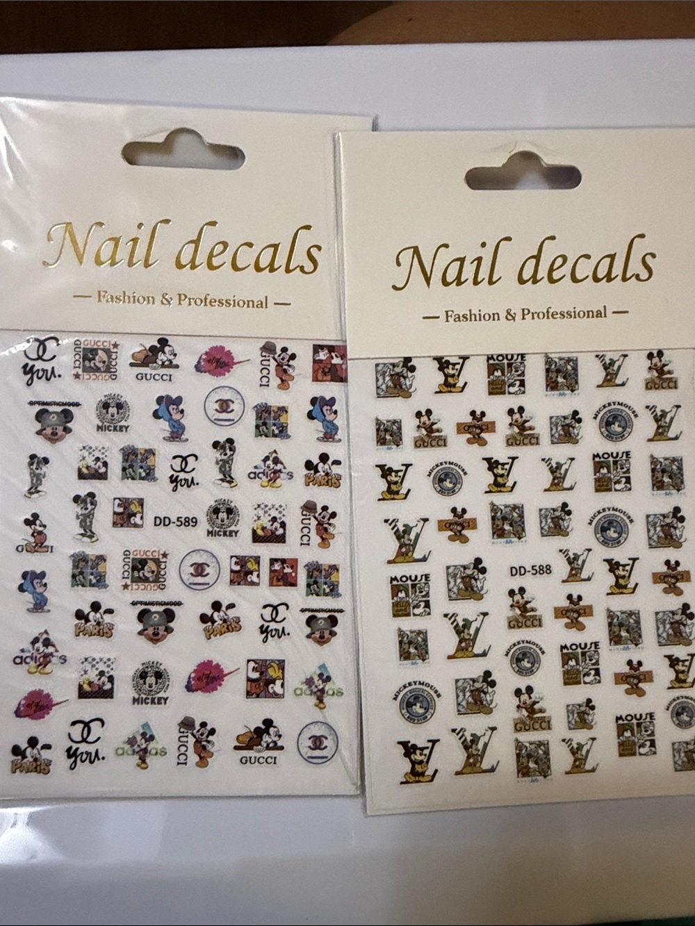 Nail Decals Pack – Assorted Beige, Black and Gold Designs